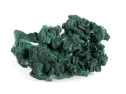 A superior malachite pseudomorph specimen featuring expansive crystal replacements with velvety texture and varied green hues. The 12 cm plate from Mexico's Milpillas Mine displays exceptional preservation of original azurite forms, striking dimensional presentation, and represents classic material from this world-class locality.