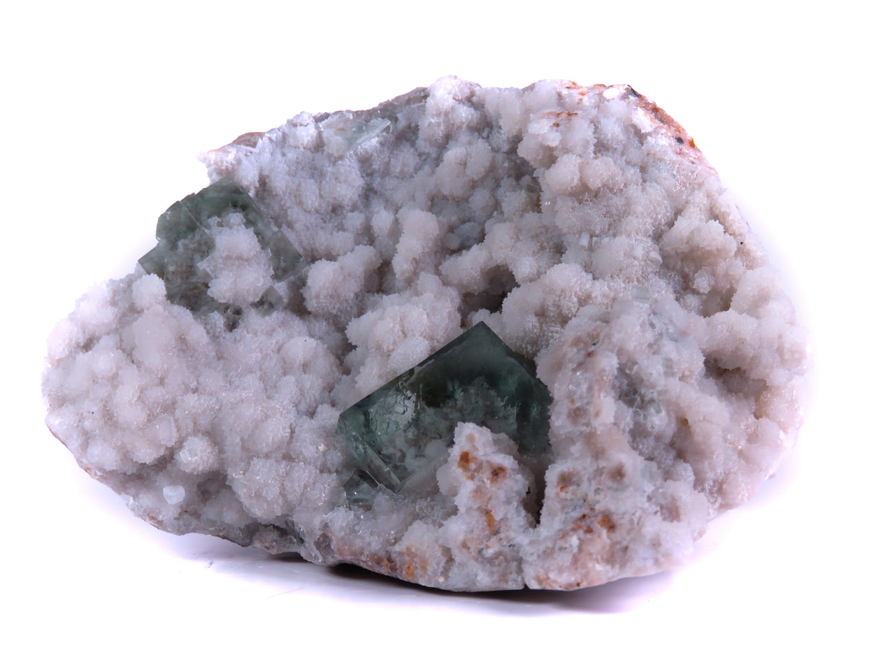 FLUORITE ON QUARTZ