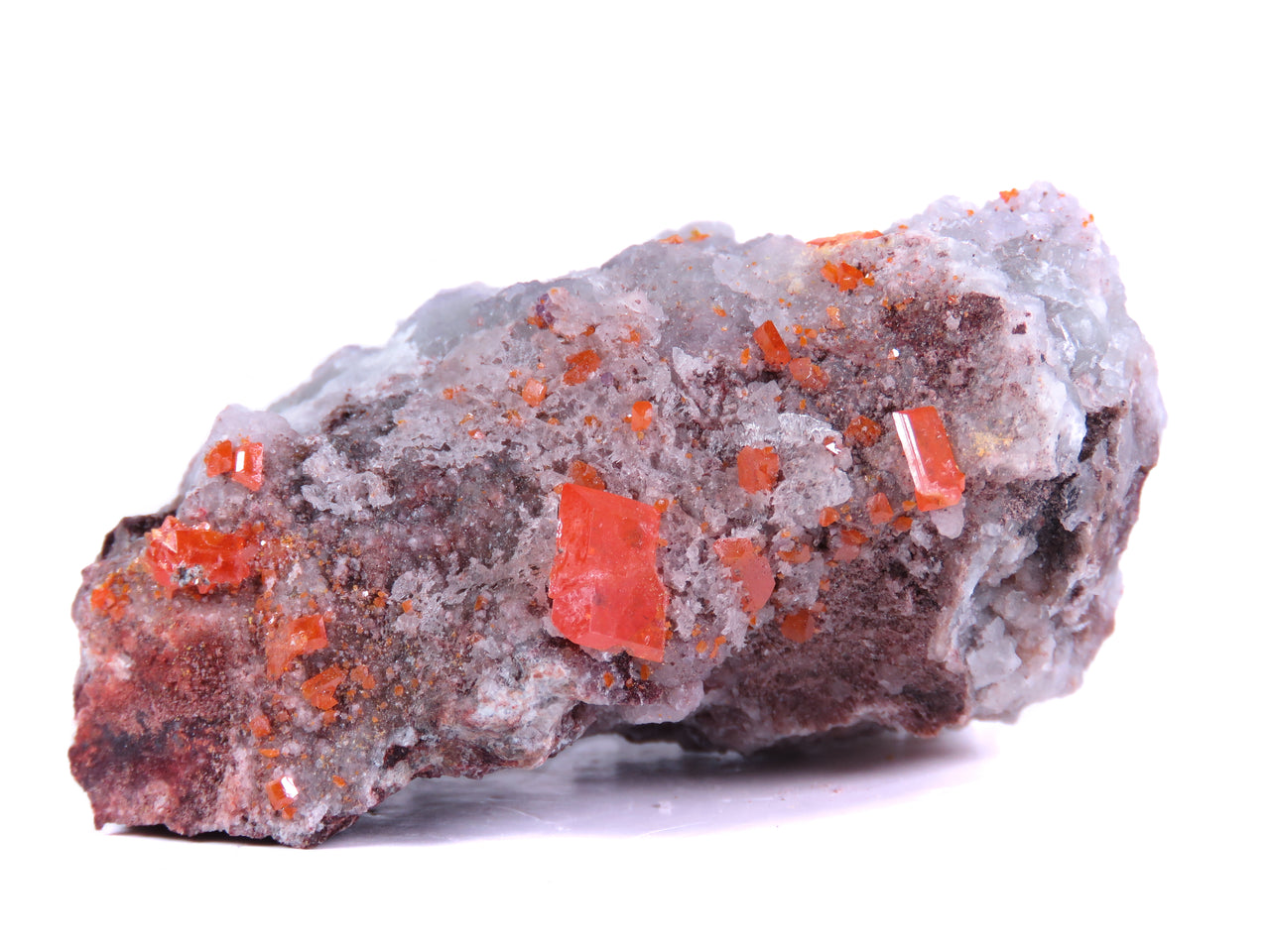 WULFENITE ON FLUORITE