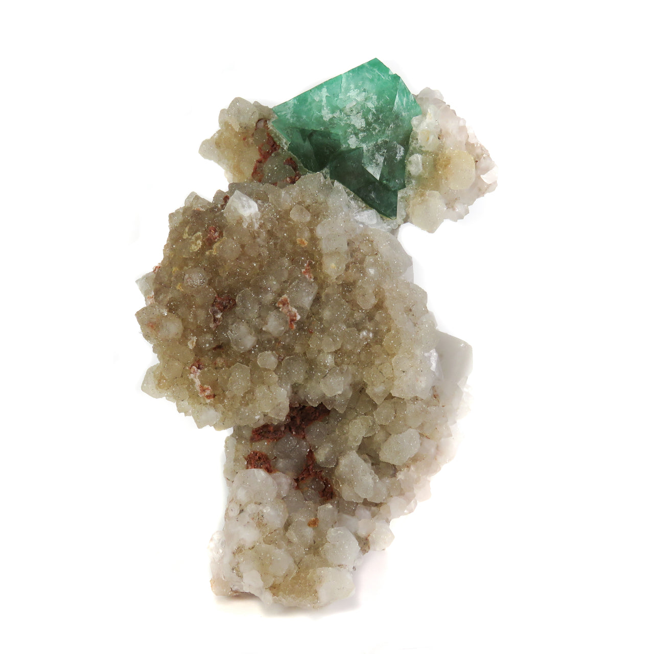 FLUORITE ON QUARTZ