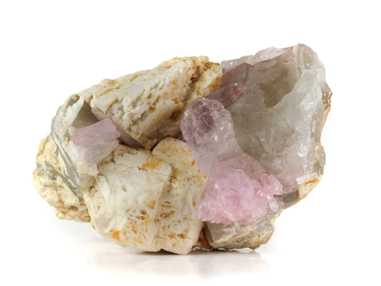 ROSE QUARTZ ON QUARTZ & MICROCLINE