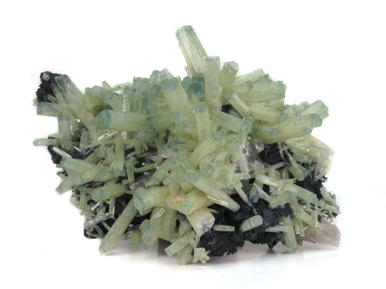 BERYL VAR. AQUAMARINE ON SCHORL